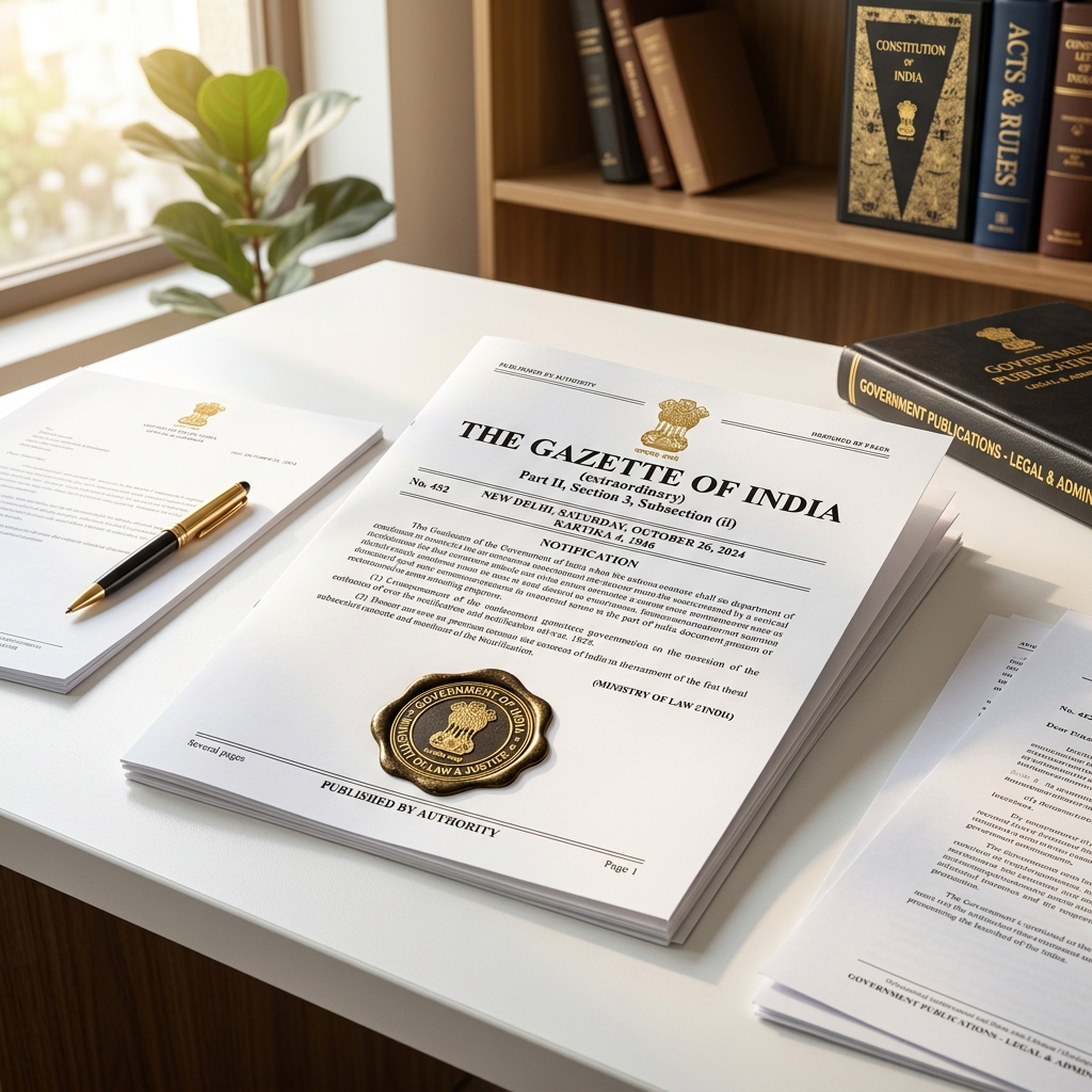 Indian Gazette notification document
