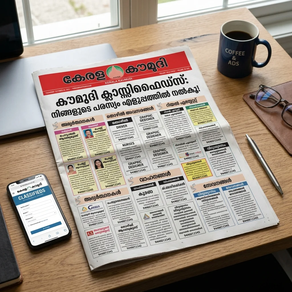 Kerala Kaumudi Newspaper Advertisement Booking