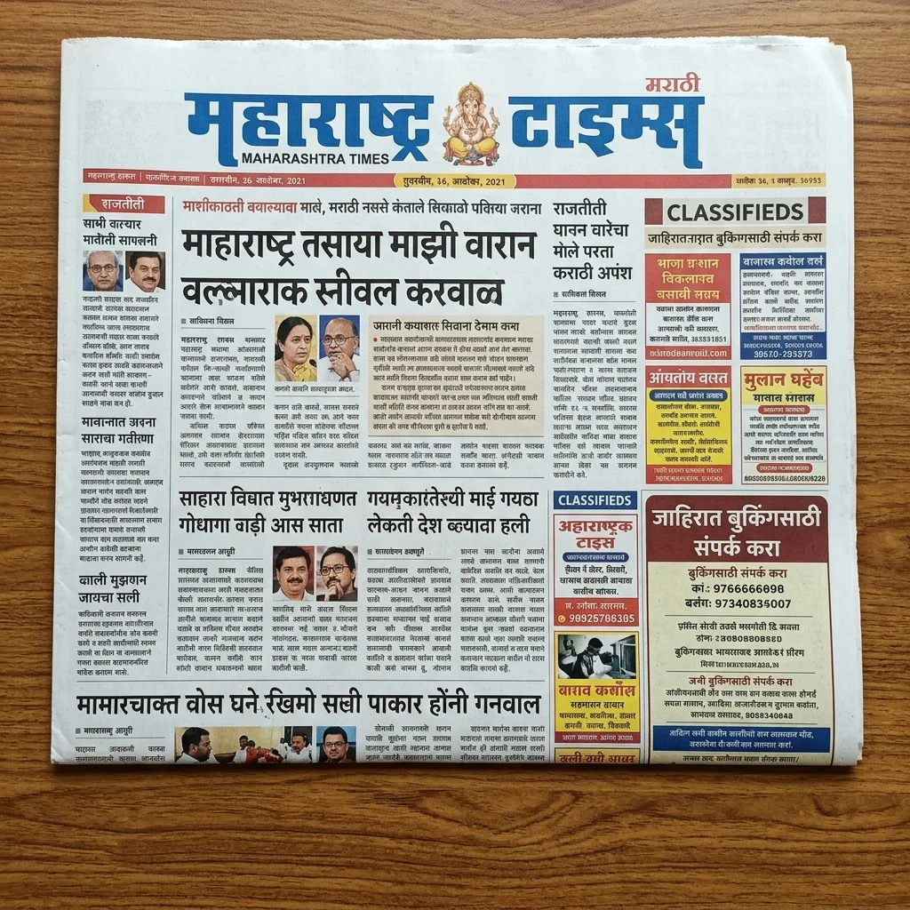 Maharashtra Times Newspaper Advertisement Booking