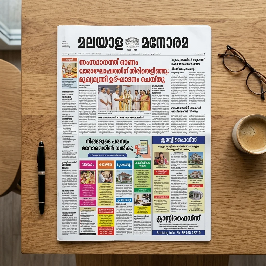 Malayala Manorama Newspaper Advertisement Booking